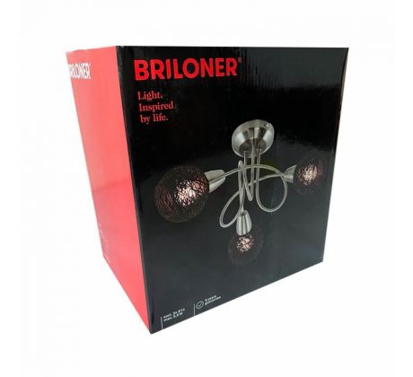 Briloner stropní světlo matný nikl/hnědá 47cm max. 3 x 5,5W E14 bez žárovky 2825-032