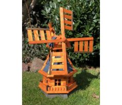 DARLUX Šestihranný zahradní větrný mlýn DARLUX vyrobený ze dřeva s vrtulí s kuličkovými ložisky