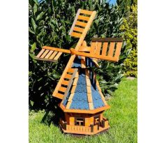 DARLUX Šestihranný zahradní větrný mlýn DARLUX vel.2 vyrobený ze dřeva s vrtulí s kuličkovými ložisky