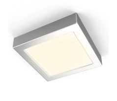 B.K.Licht LED stropní svítidlo přisazené panelové čtvercové 17cm matný chrom 12W 900lm teplá bílá 3000K