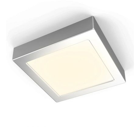 B.K.Licht LED stropní svítidlo přisazené panelové čtvercové 17cm matný chrom 12W 900lm teplá bílá 3000K