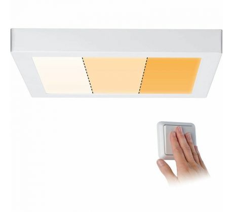 Paulmann LED povrchový panel 30x30cm Carpo bílá matná WarmDim 16W 1400lm barva světla nastavitelná 2300K 2500K 3000K