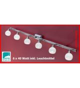 EGLO 86398 ANCORA BODOVKOVÉ NÁSTĚNNÉ/STROPNÍ SVÍTIDLO 6x40W NICKEL OPAL SKLO G9 LEVNÁ