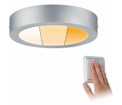 Paulmann LED povrchový panel Ø30cm Carpo chrom matný WarmDim 16W 1400lm barva světla nastavitelná 2300K 2500K 3000K