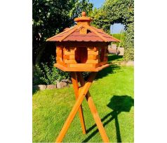Darlux Ptačí budka dřevěná velikost XL, možno dokoupit stojan červená včetně stojanu